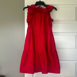 Red dress with ruffles